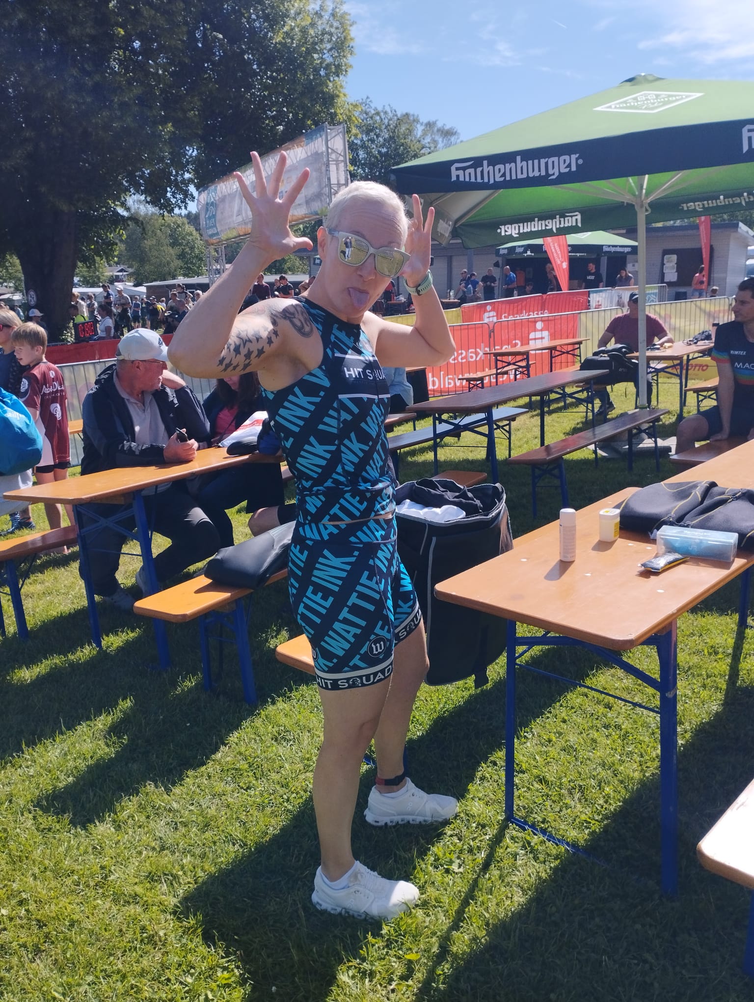 Jasmin Guthmann auf dem Podium des Löwentriathlon